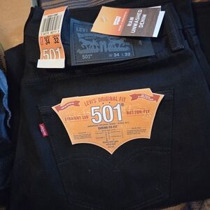 Levi's Men's Dark Blue 501 Straight Jeans